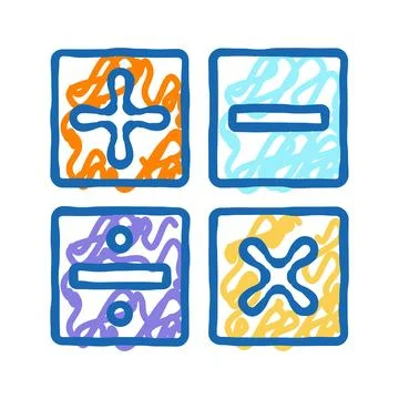 Math science education icon doodle illustration Stock Illustration