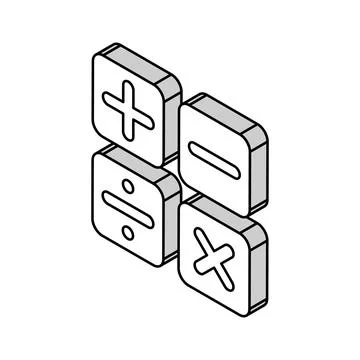 Math science education isometric icon vector illustration Stock Illustration
