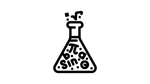 Math science education line icon animation Stock Footage 326763321