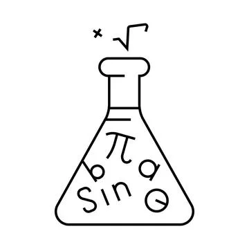 Math science education line icon vector illustration 스톡 일러스트
