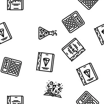Math science education school vector seamless pattern Illustrazione stock