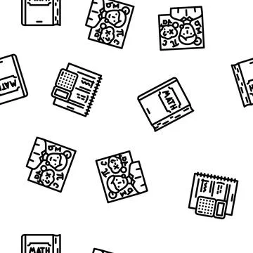 Math science education school vector seamless pattern Stock Illustration
