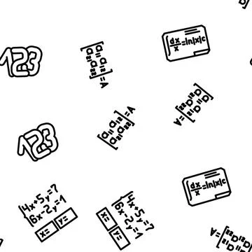 Math science education school vector seamless pattern Stock Illustration