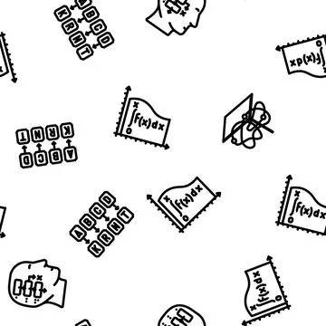 Math science education school vector seamless pattern Stock Illustration