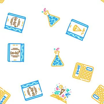 Math science education school vector seamless pattern Stock Illustration