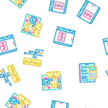 Math science education school vector seamless pattern Stock Illustration