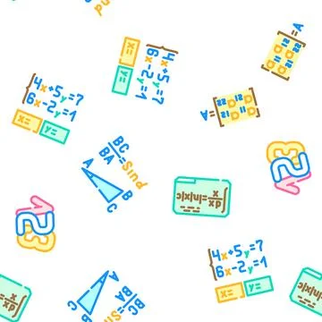 Math science education school vector seamless pattern Illustrazione stock