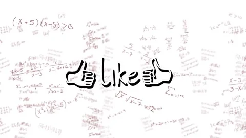 Math scribbles moving, causing parallax, like logo and thumbs remaining Vídeo Stock 326974083