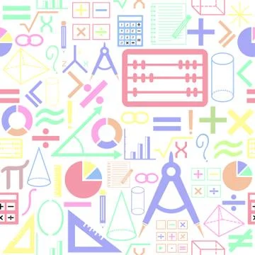 Math seamless pattern background icon. Stock Illustration