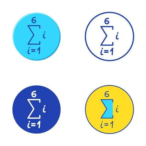 Math sequence icon set in flat and line style Stock Illustration