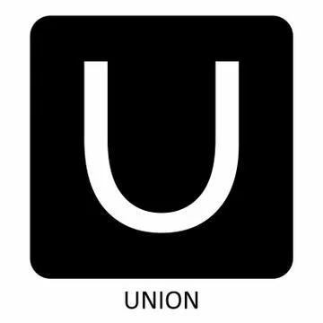 Math set Union icon Illustrazione stock