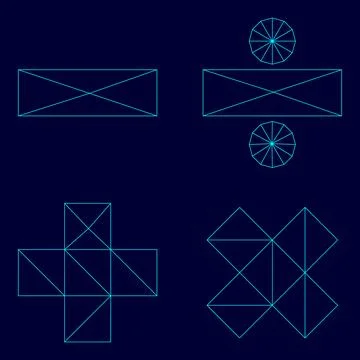 Math signs low poly triangulation triangulated polygonal electric cyan blue.. Stock Illustration