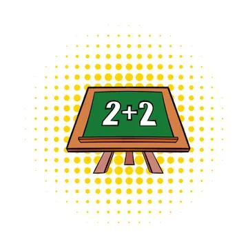 Math simple equation on chalk board icon Stock Illustration