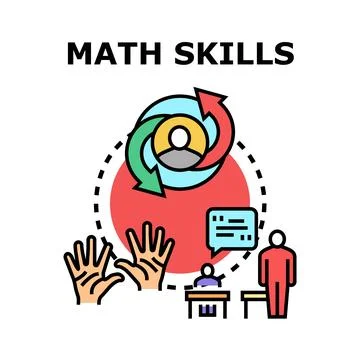Math skills education process and learning development Иллюстрация