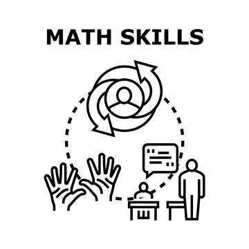 Math skills education process and learning development Stock Illustration
