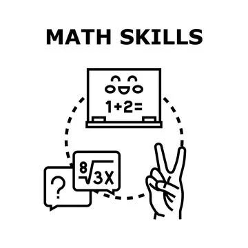 Math skills improvement and education concept illustration Иллюстрация