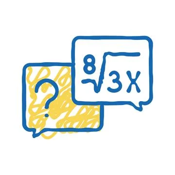 Math solving geek icon doodle illustration Illustrazione stock