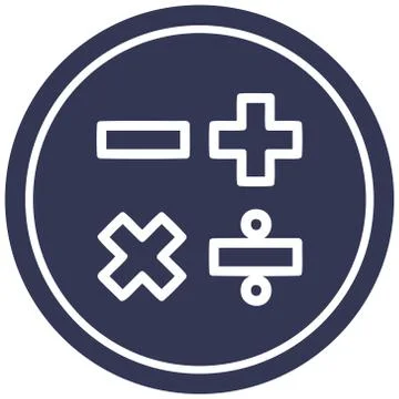 Math symbols circular icon Stock Illustration