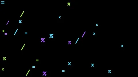 Math symbols drifting on black background overlay 4K Видео 337062441