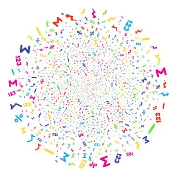 Math Symbols Explosion Sphere Stock Illustration
