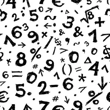 Math symbols, seamless pattern for your design 스톡 일러스트