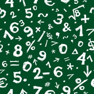 Math symbols, seamless pattern for your design Stock Illustration