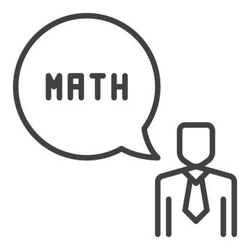 Math Teacher or Student vector Mathematics Science concept line icon Stock Illustration