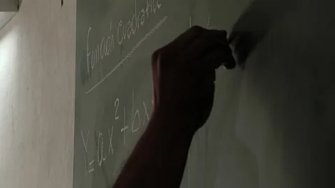 Math Teacher Writing Quadratic Function on Chalkboard in Prison School Stock Footage 201644263