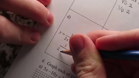 Math test and homework for high school factoring functions mathematics and Stock Footage 170694405