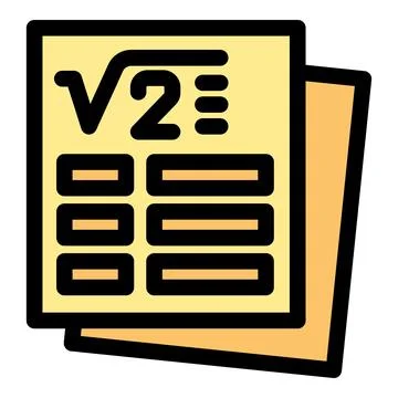 Math test representing mathematical equations and square root calculations Stockillustratie