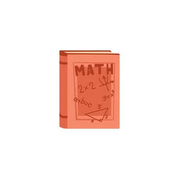 Math textbook for children, flat vector illustration isolated on white Stock Illustration