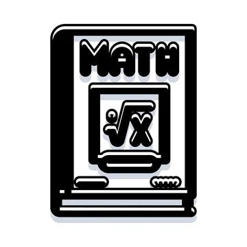 Math textbook graphic with algebra square root symbol Stock Illustration