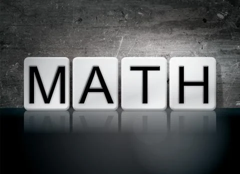 Math Tiled Letters Concept and Theme Stock Illustration