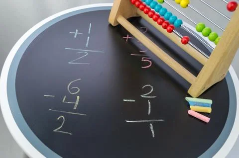Math time abacus Stock Photos