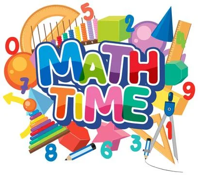 Math time text banner with math element Stock Illustration