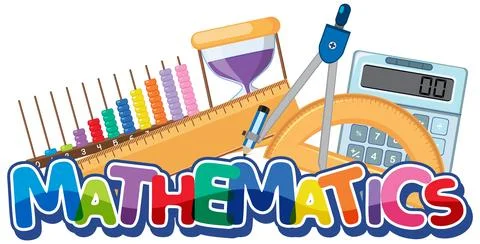 Math time text banner with math element Stock Illustration