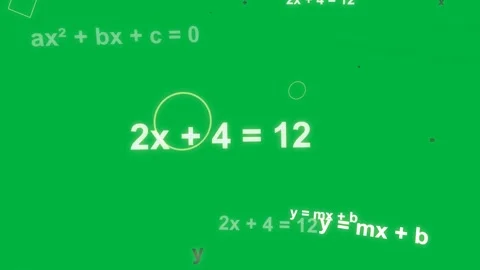 Math tokens drifting inward, sweeping lines pushing elements, grouping, showing Stock Footage 329548363