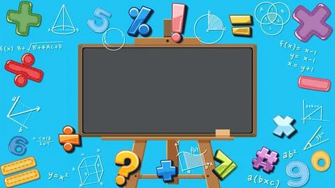 Math Tools Banner with Blank Blackground Stock Illustration