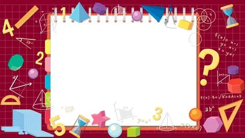 Math Tools on Blank Background Banner Stock Illustration