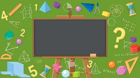 Math Tools on Blank Background Banner Stock Illustration