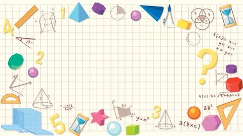 Math Tools Formula Border Notebook with Checkered Background Stock Illustration