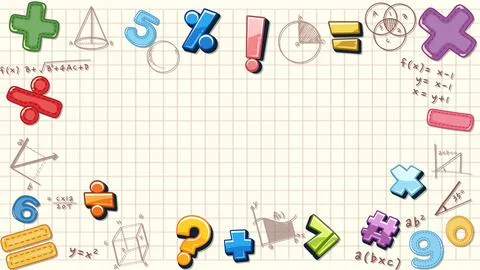 Math Tools Formula Border Notebook with Checkered Background Stock Illustration