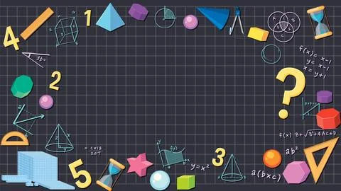 Math Tools Formula Border Notebook with Checkered Background Stock Illustration