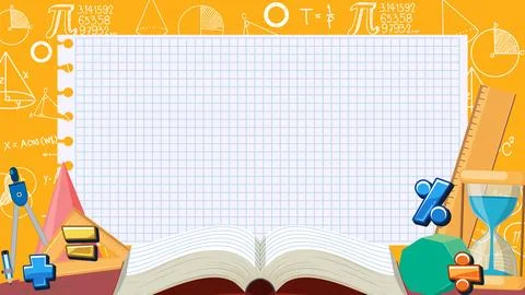Math Tools Notebook with Blank Background Banner Stock Illustration