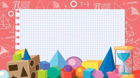 Math Tools Notebook with Blank Background Banner Stock Illustration