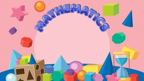 Math Tools on Pink Background: A Vector Illustration Stock Illustration