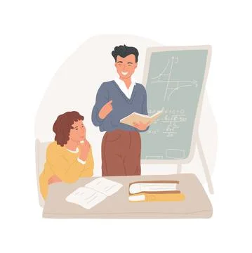 Math tutor isolated cartoon vector illustrations. Stock Illustration