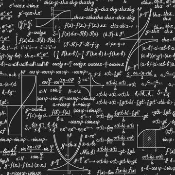 Math vector seamless pattern with calculations Stock Illustration