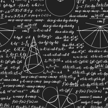 Math vector seamless pattern with calculations Illustrazione stock