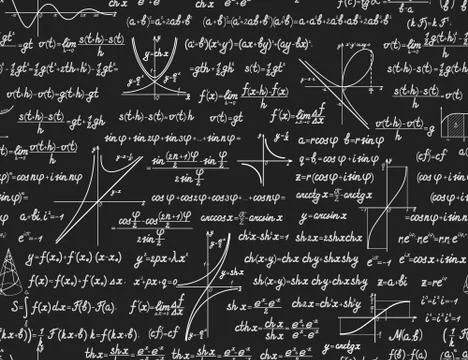 Math vector seamless pattern with calculations Stock Illustration